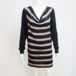 Red Haute Striped Bodycon Sheath Knit Dress Tunic